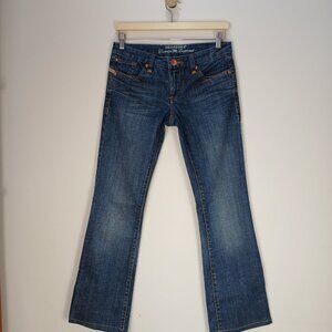 Parasuco Denim Legend Jeans Women 28 Low Rise Bootcut Blue Stretch Y2K 30 Inseam